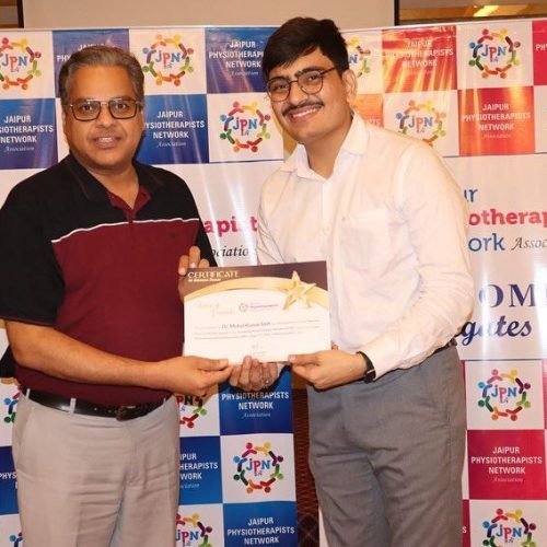 Felicitated by the Head of department VGU university for the successful lecture on Robotic Technology in Physiotherapy